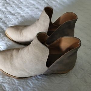 Grey two toned booties